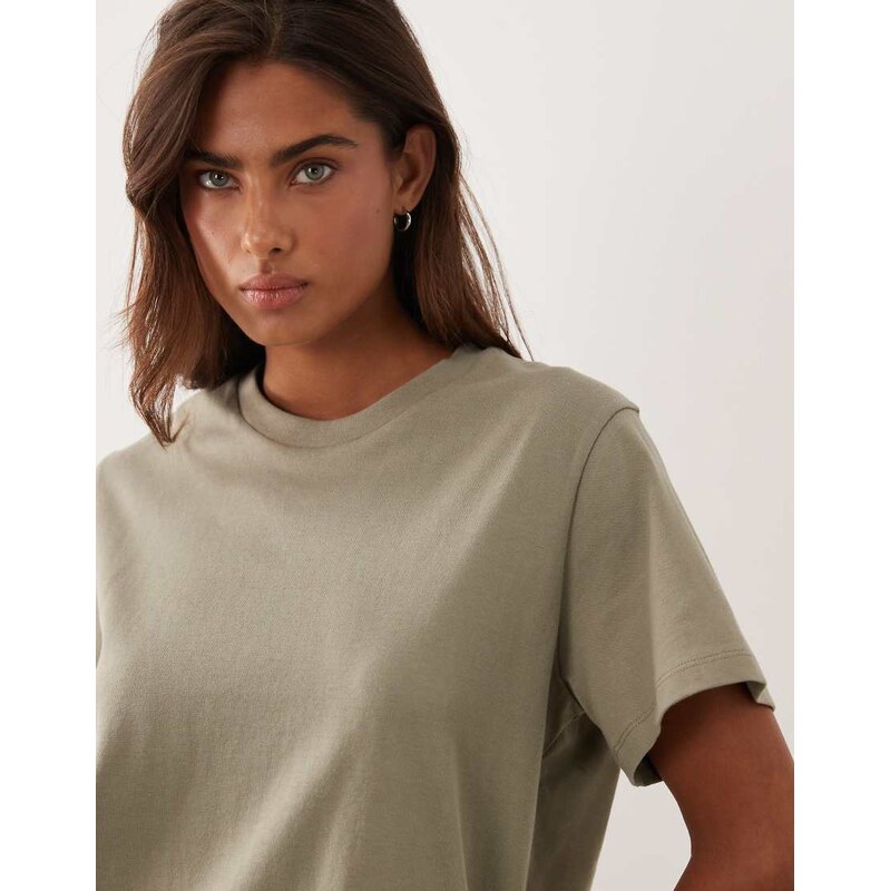 ASOS DESIGN cotton t-shirt co-ord in stone-Neutral