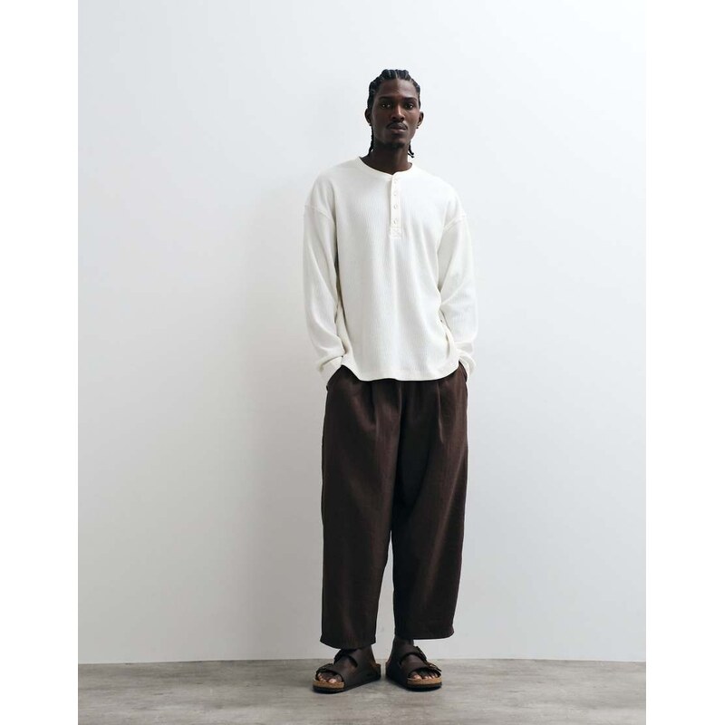 Reclaimed Vintage pull on trouser in khaki-Green
