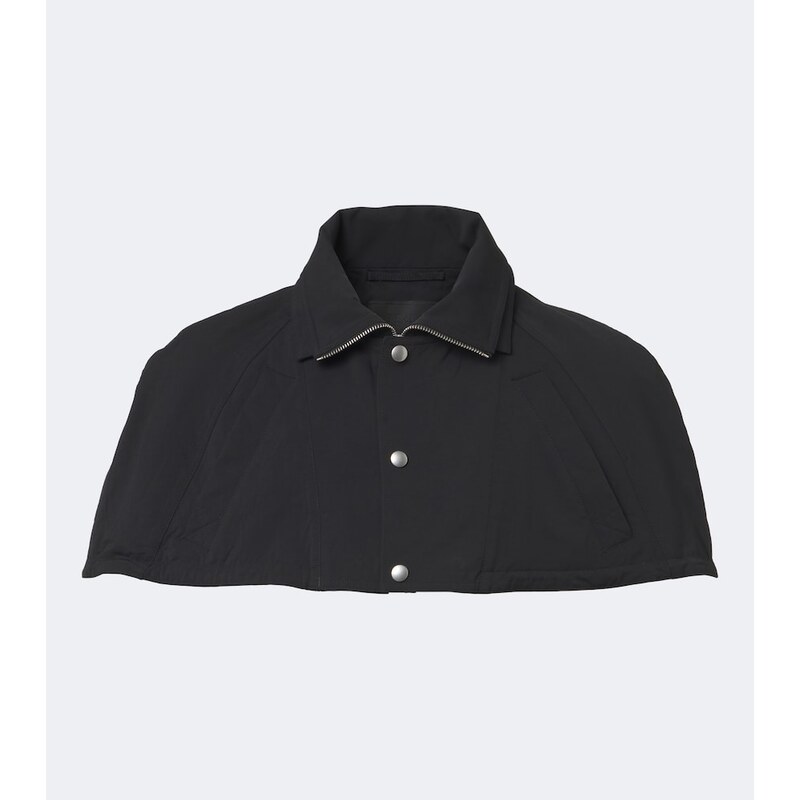 Pánská košilová bunda Prada Re-Nylon cropped cape v černé barvě