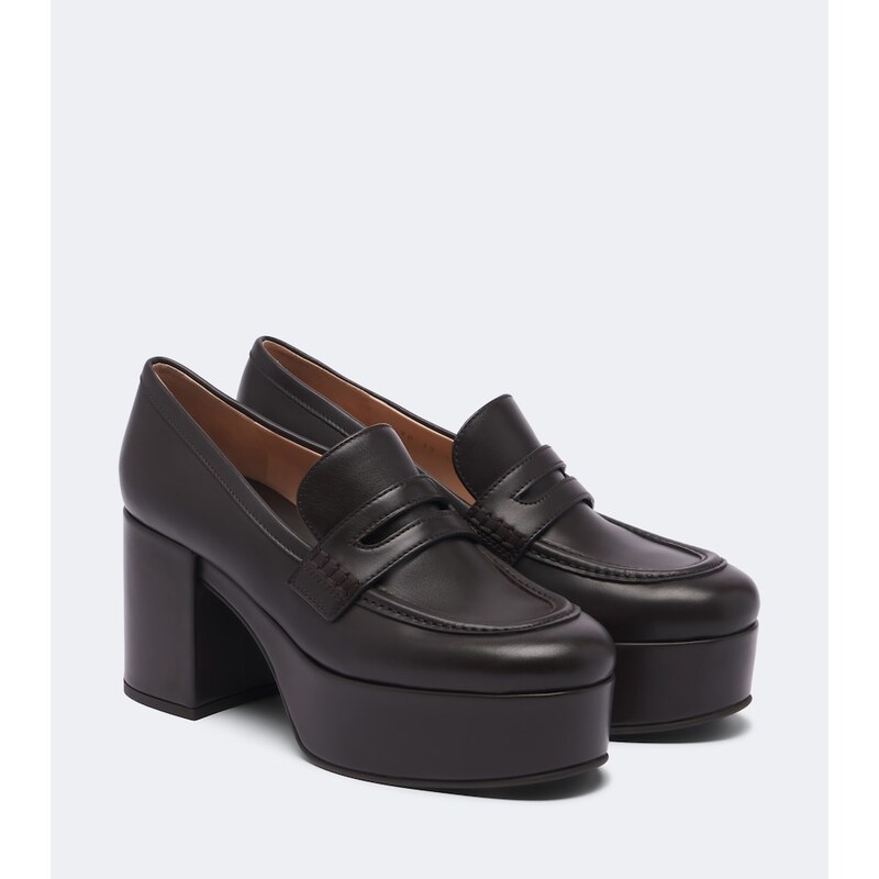 Gianvito Rossi Leather platform loafers