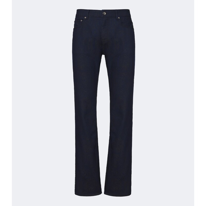 Etro Jacquard cotton-blend slim pants