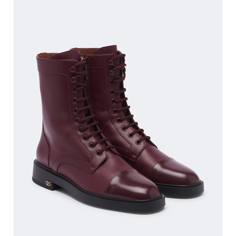 Valentino Garavani VLogo lace-up leather combat boots