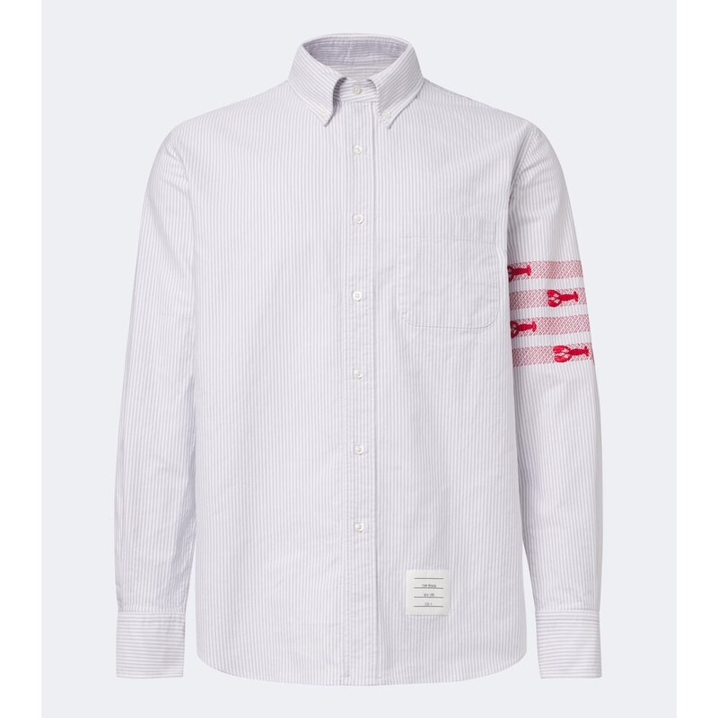Thom Browne 4-Bar striped cotton Oxford shirt