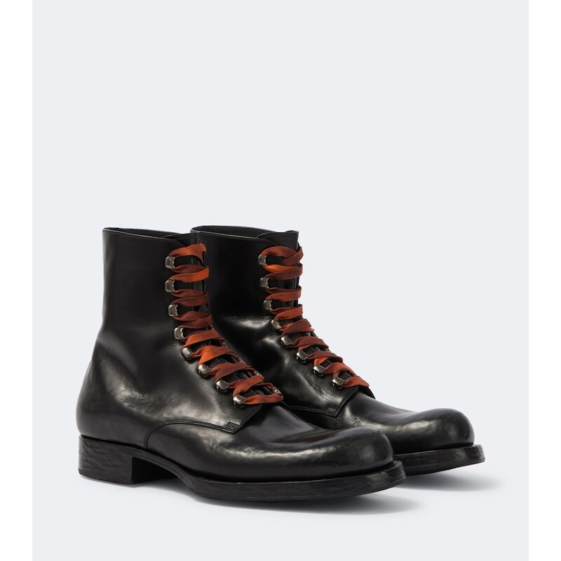 Prada Leather lace-up boots