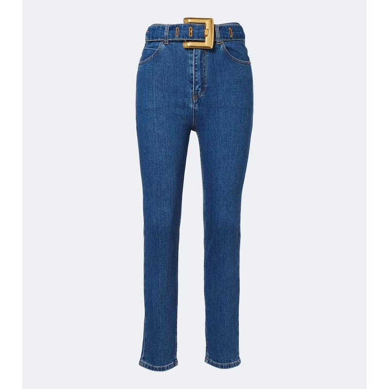 Balmain Belted high-rise cropped jeans