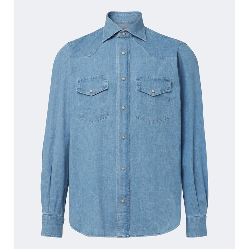 Eleventy Denim Western shirt