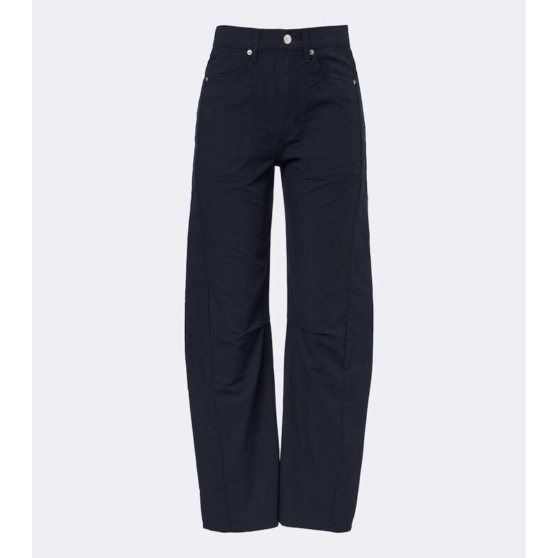 Veronica Beard Sloan cotton barrel-leg pants