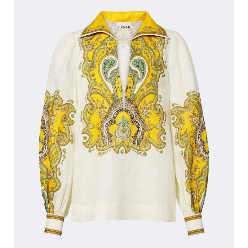 Alémais Porter printed linen blouse