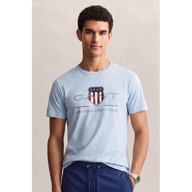 TRIČKO GANT REG ARCHIVE SHIELD SS T-SHIRT FRESH BLUE