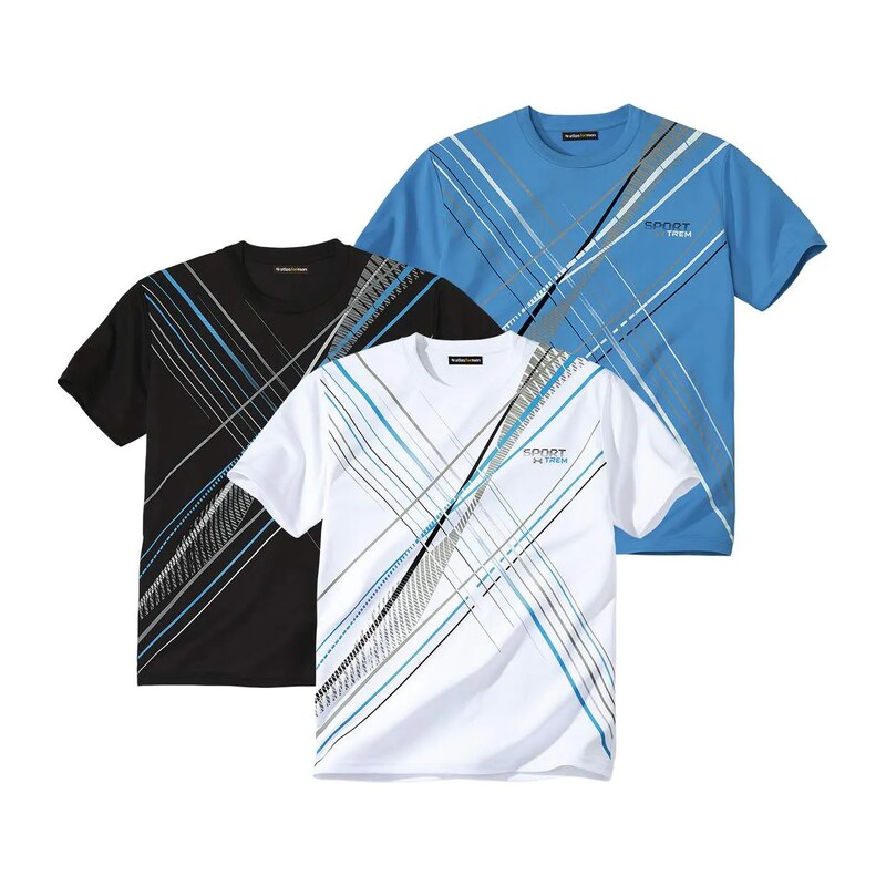 Sada 3 sportovních triček Sport X-Trem Atlas For Men Modrá