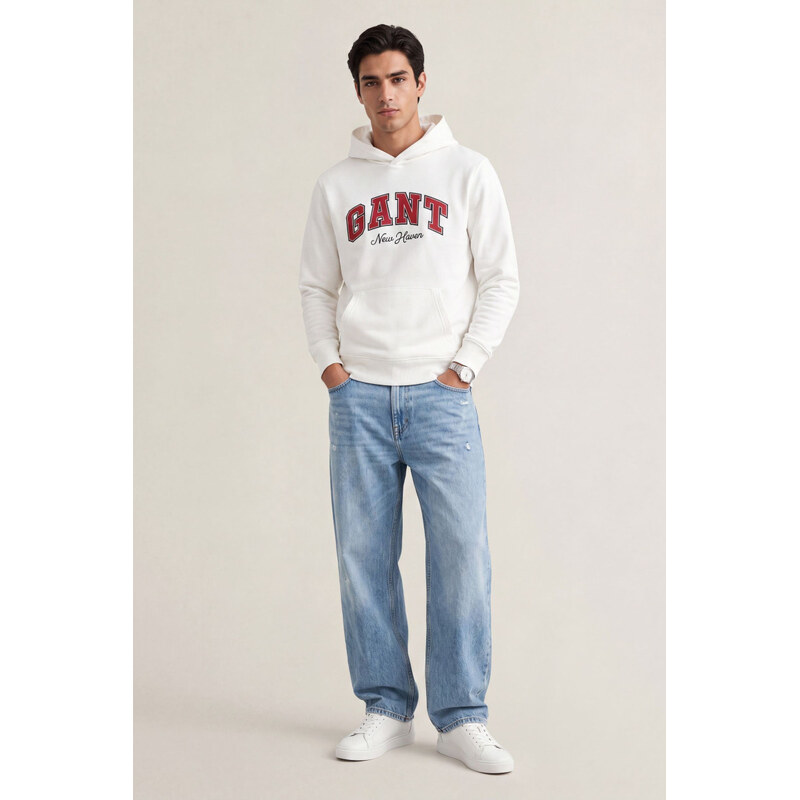 MIKINA GANT GRAPHIC SWEAT HOODIE EGGSHELL