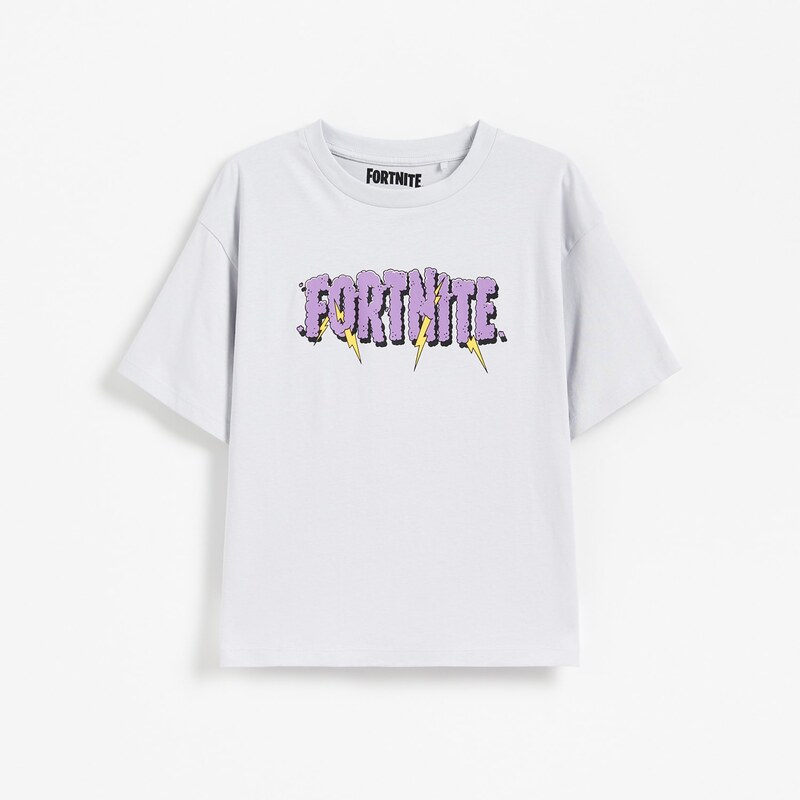 Reserved - Bavlněné tričko Fortnite - bleděmodrá
