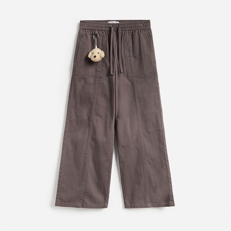 Reserved - GIRLS` TROUSERS - tmavě šedá