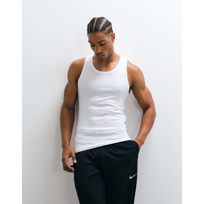 Nike Training NAC Dri-FIT ribbed tank in white