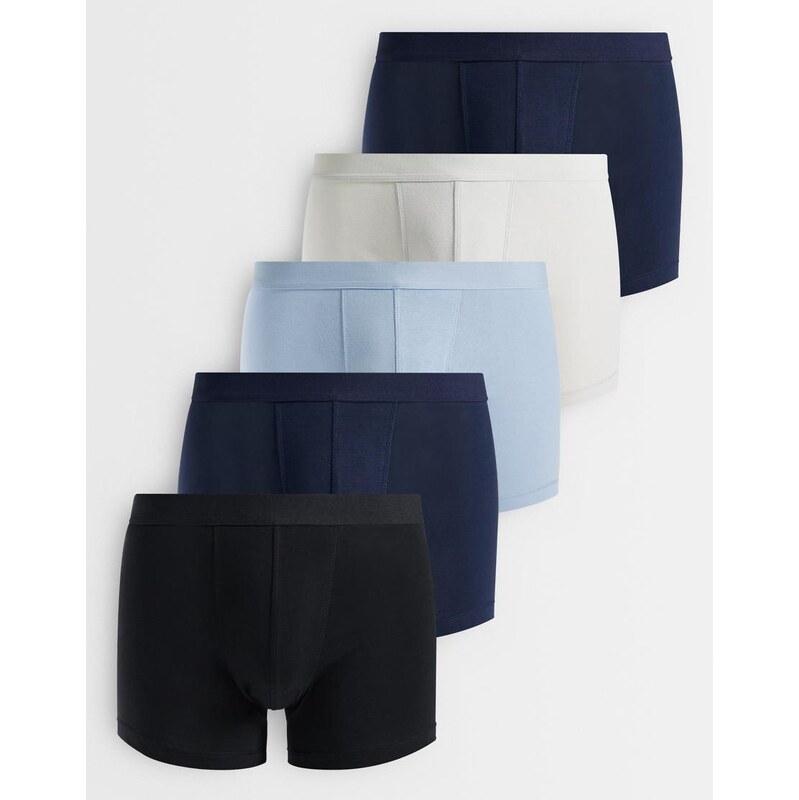 ASOS DESIGN 5 pack trunks in multi