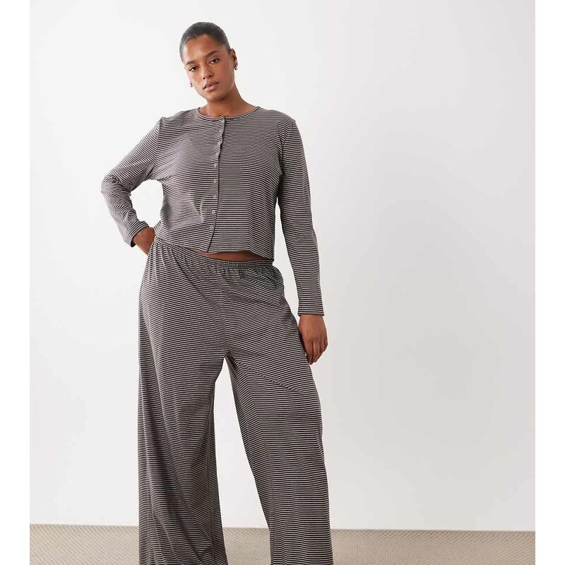 ASOS Curve ASOS DESIGN Curve mix & match pyjama trouser in brown