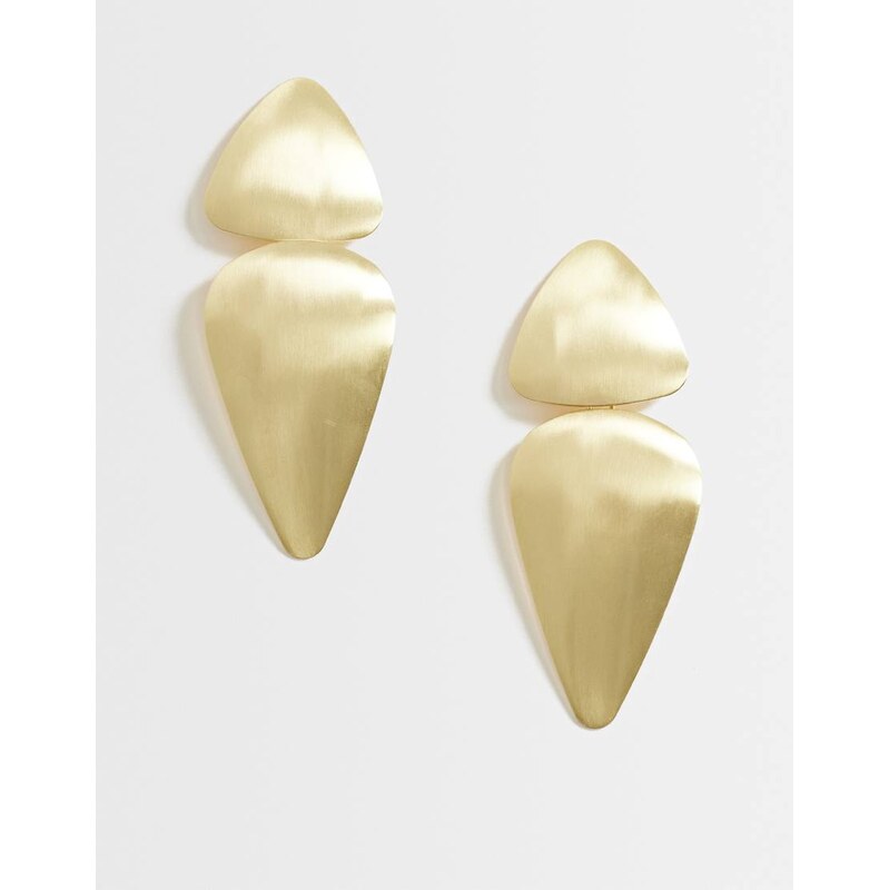 Topshop Elliot statement stud earring in gold brushed
