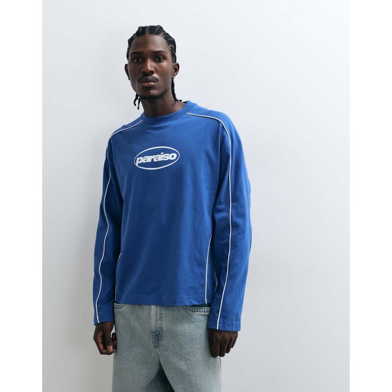 ASOS DESIGN boxy oversized long sleeve t-shirt with paraiso