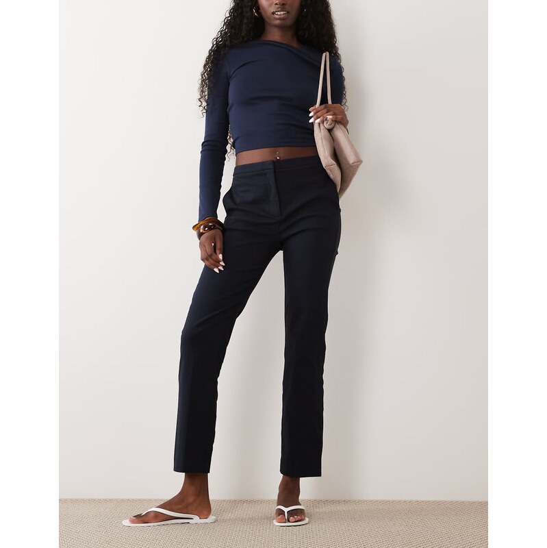 Mango tailored slim trouser in navy