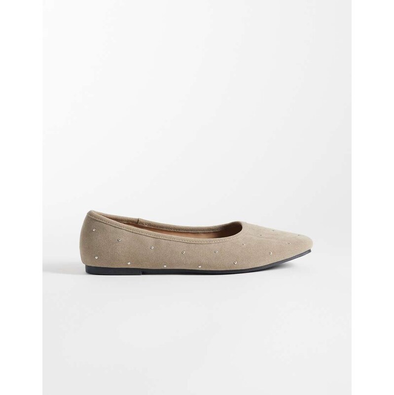 Cotton On frankie ballet pump in charcoal studded-Grey