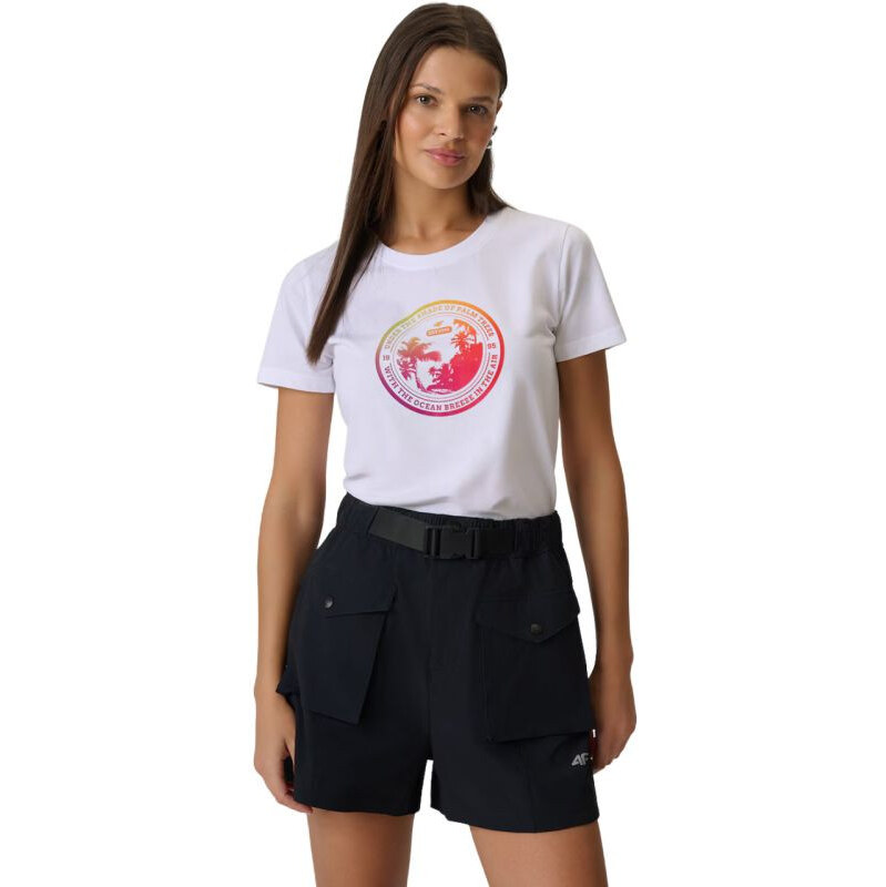 Dámské tričko 4F F2718 bílé 4FWSS26TTSHF2718 10S