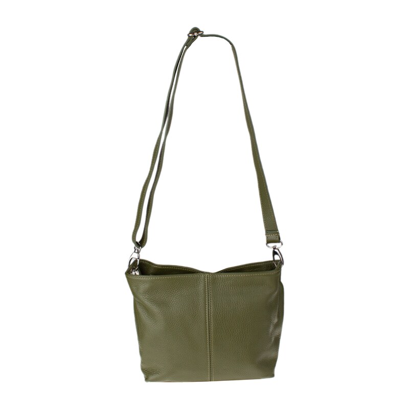 Zelená kožená italská crossbody kabelka Batilda Verde Prima