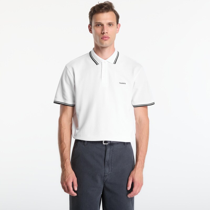 Tričko Queens Mens Polo Tee White L