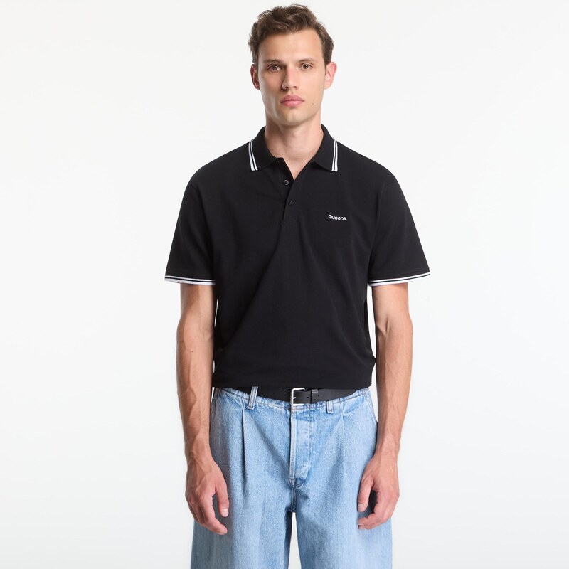 Tričko Queens Mens Polo Tee Black L