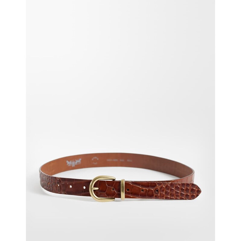 Levis phoebe leather western belt in brown