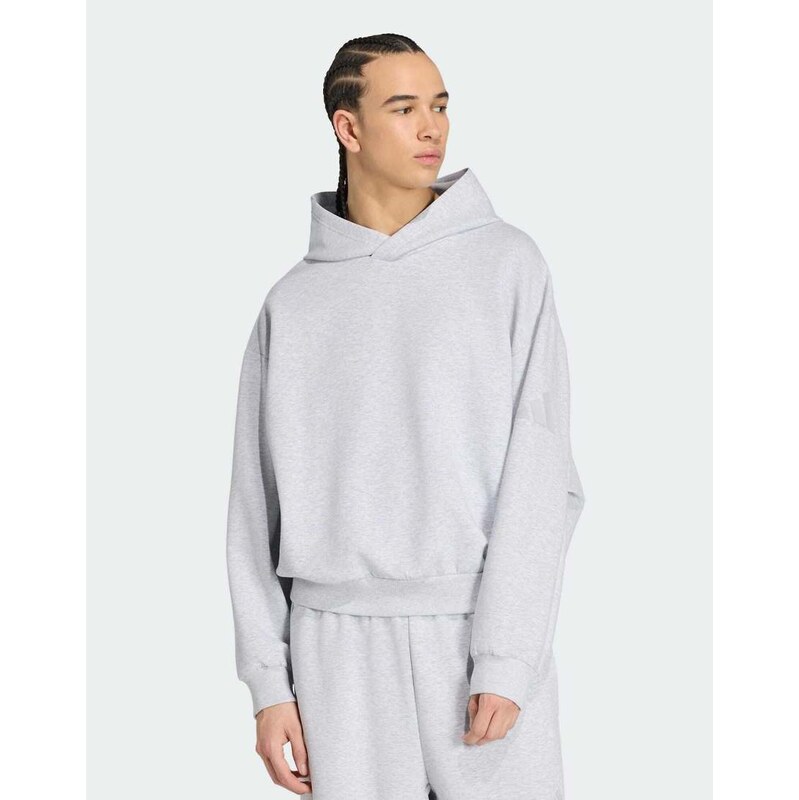 adidas performance Soft lux hoodie sweatshirt in light grey