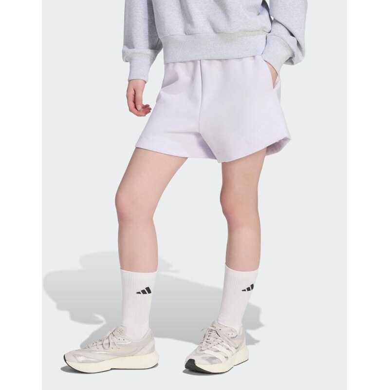 adidas performance Soft lux loose shorts in frozen purple
