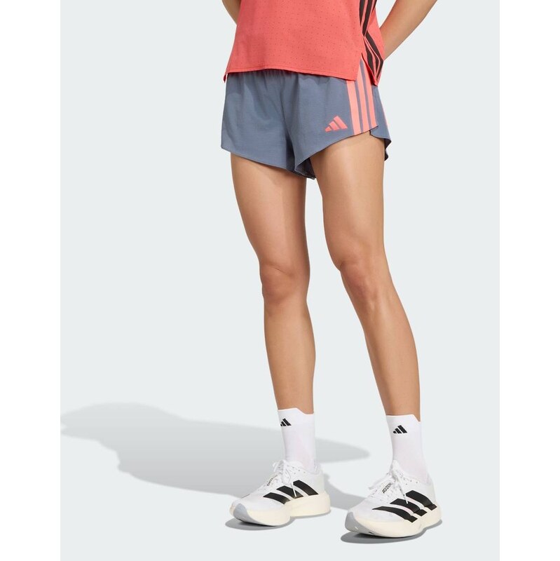 adidas performance Adizero running gel pocket shorts in onix /
