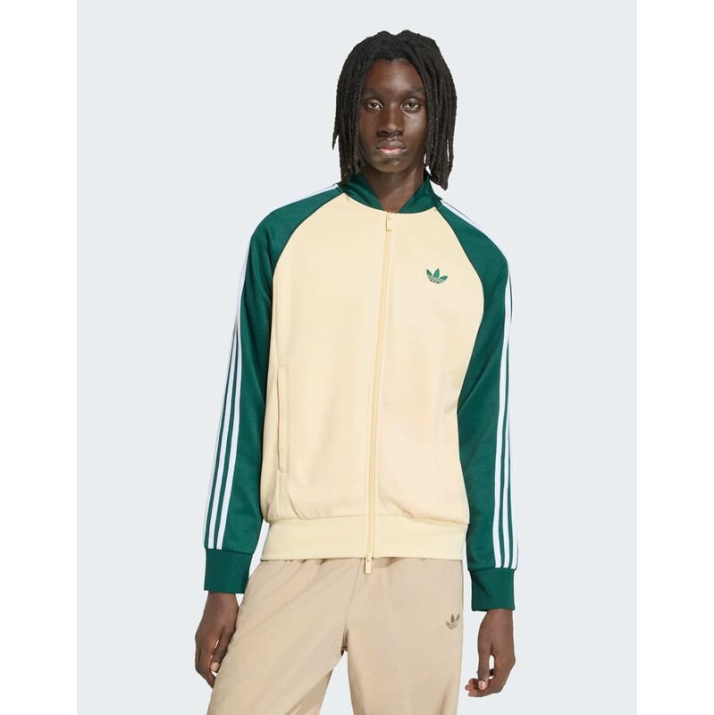 adidas Originals Sst track top in warm vanilla / collegiate