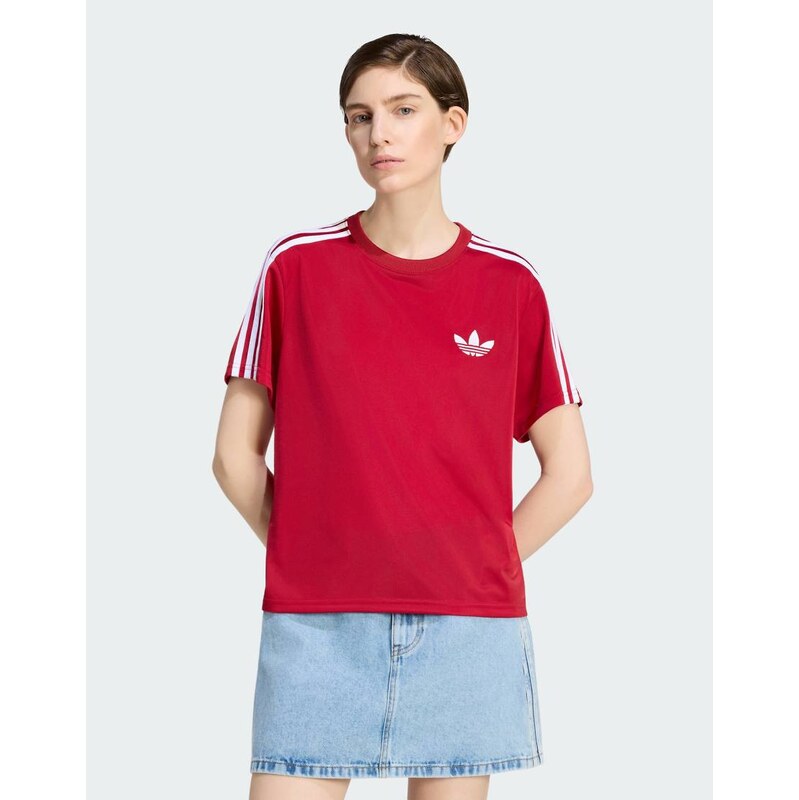 adidas Originals Firebird tee in team victory red / white