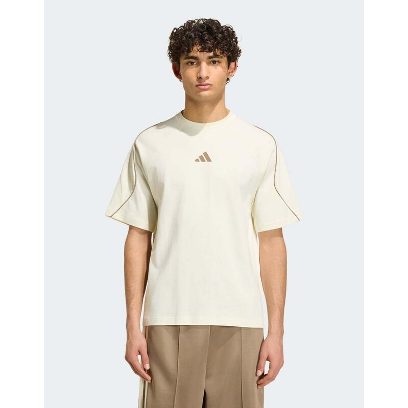 adidas performance Stadium t-shirt in ivory-White