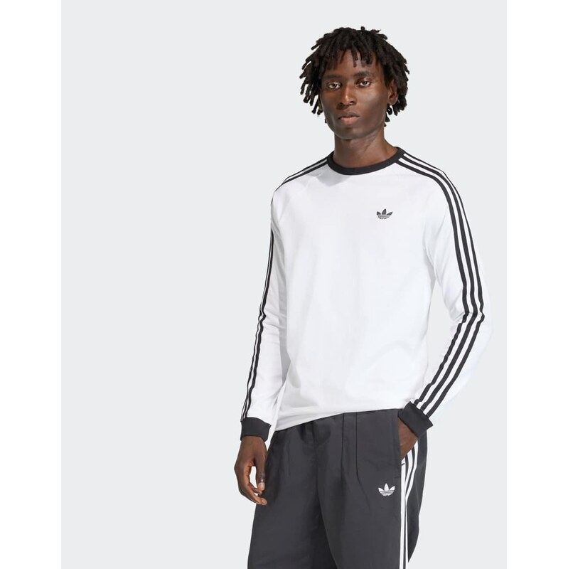 adidas Originals 3-stripes longsleeve tee in white