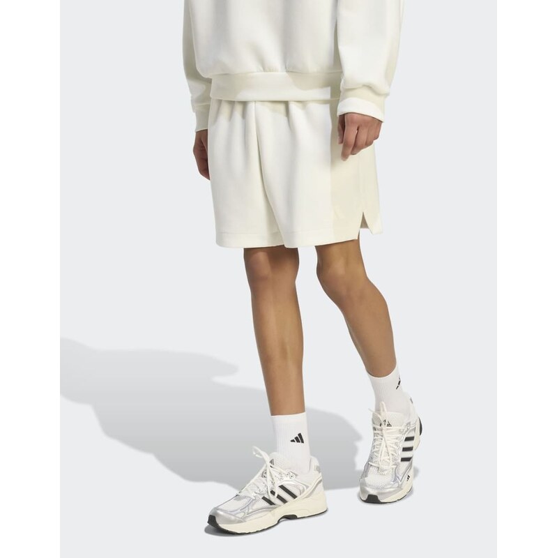 adidas performance Soft lux shorts in off white