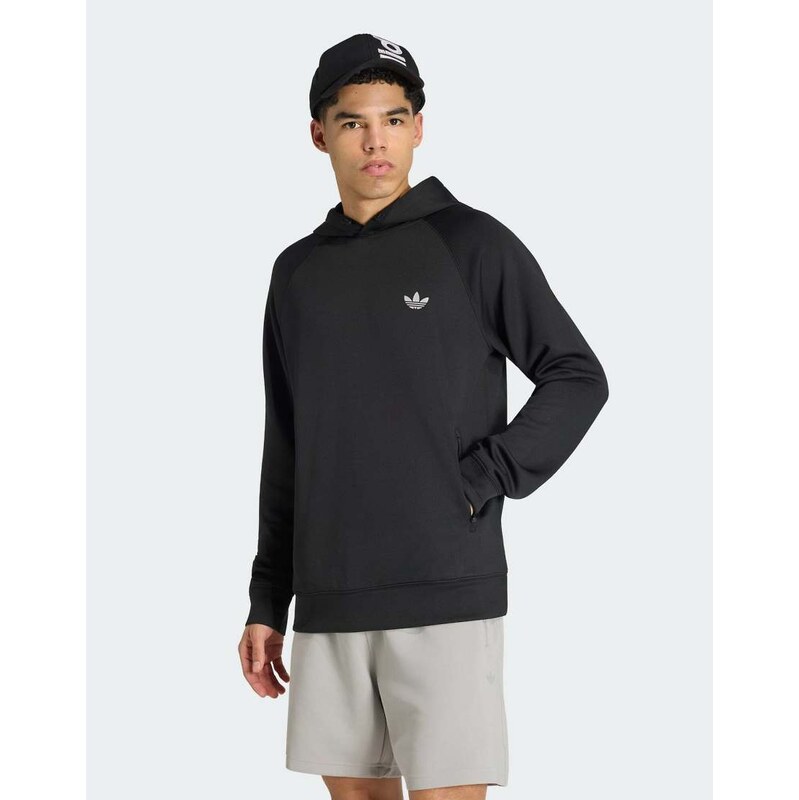 adidas Originals Trefoil essentials spacer hoodie in black