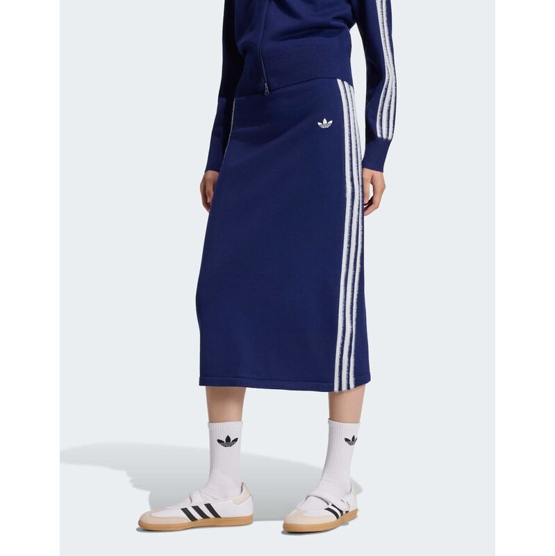 adidas Originals Knitted skirt in dark blue / white