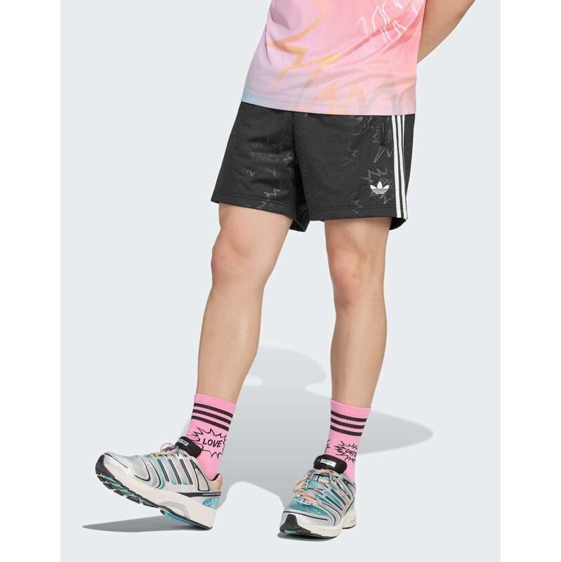 adidas Originals Love unites emb 3s shorts in black