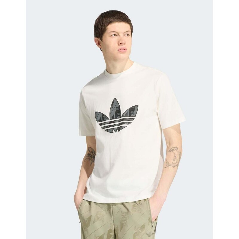 adidas Originals Monogram tee in cloud white