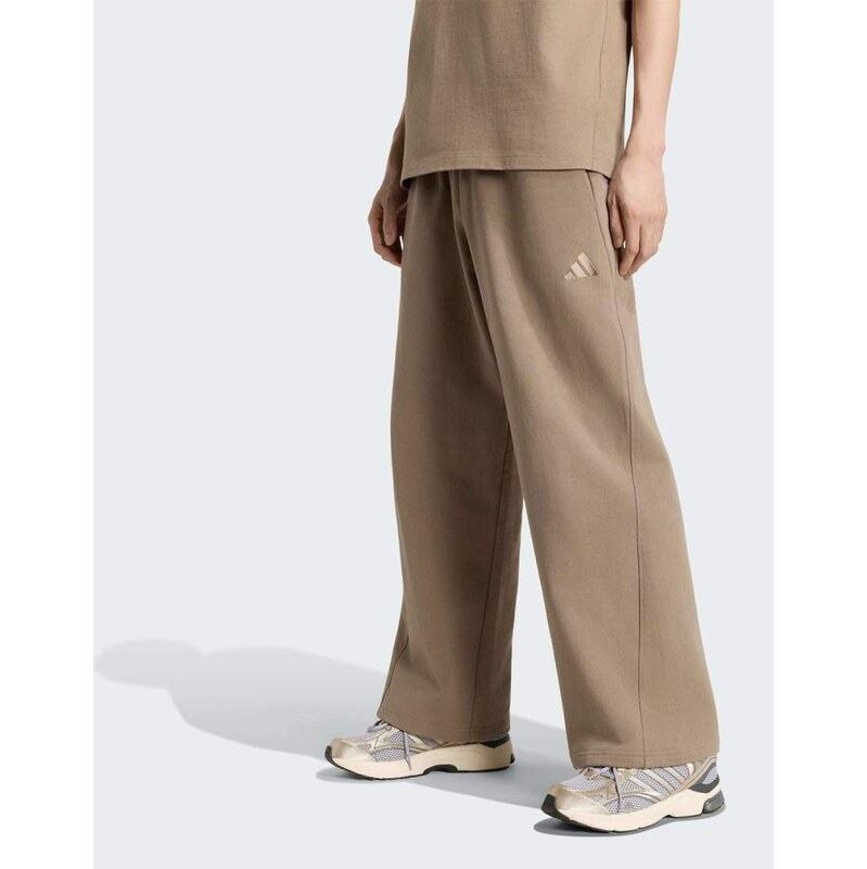 adidas performance Adidas kit small logo wide pant in khaki six