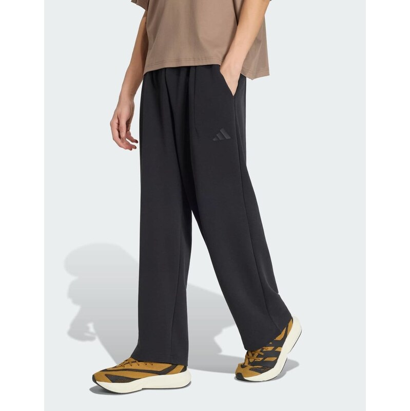 adidas performance Soft lux straight leg pants in black