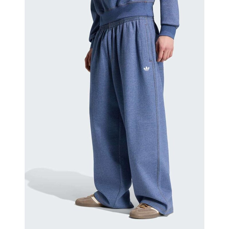 adidas Originals Trefoil essentials melange baggy open hem pants
