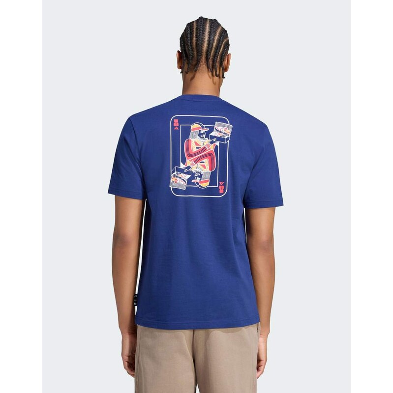 adidas performance Novelty cards graphic t-shirt in dark blue