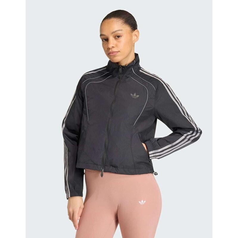 adidas Originals Teamgeist tracktop in black / black reflective