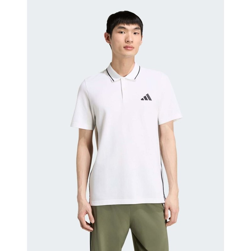 adidas performance Essentials 3-stripes pique polo shirt in