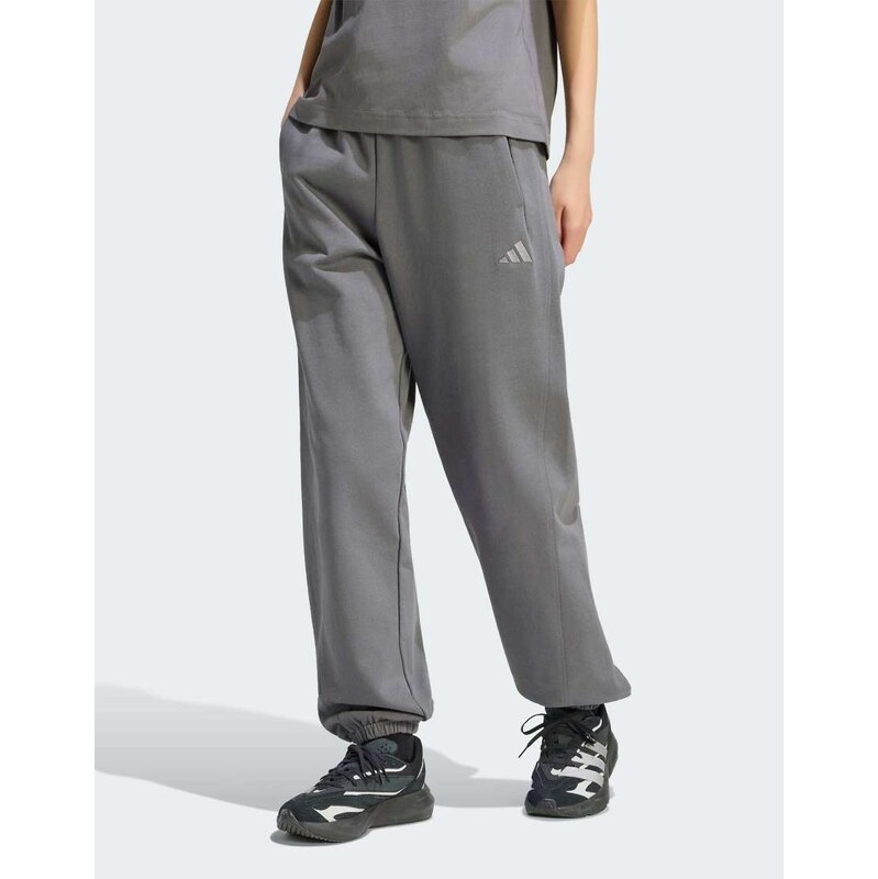 adidas performance Adidas kit small logo loose cuffed pants in