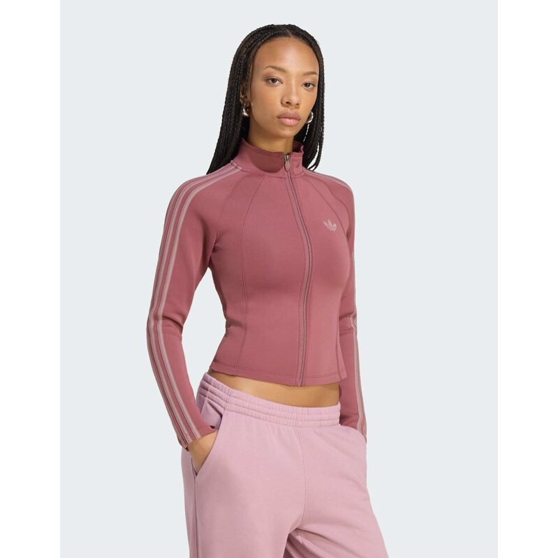 adidas Originals Sst 2.0 fitted tracktop in burgundy / purple