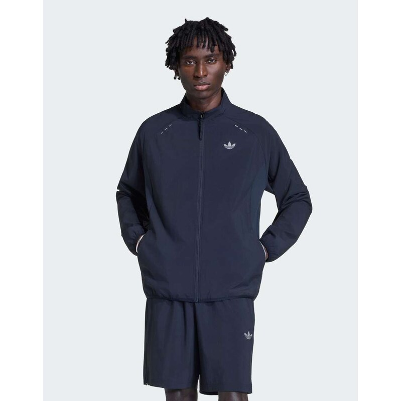 adidas Originals Tech trefoil essentials fz hood track top in